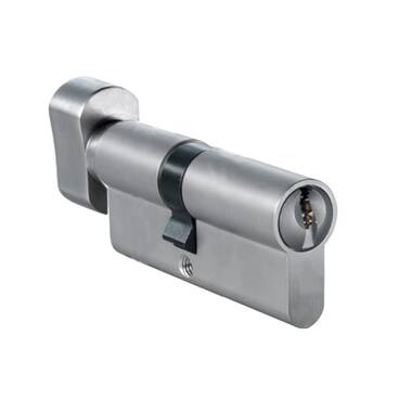Knopcilinder dubbel Nikkel 35/40mm SKG2, knop 5mm en sleutelzijde 10mm verlengd