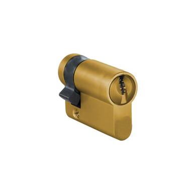 Profielcilinder enkel Messing 35/10mm SKG2, eenzijdig 5mm verlengd