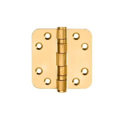 Kogellagerscharnier Mat goud PVD Basics LBSA7676 Platkop met afgeronde hoeken