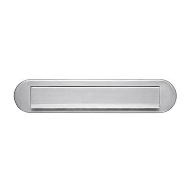 Briefplaat ORION Ovaal rvs Mat