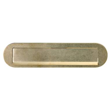 Briefplaat Ovaal Mi Satori Messing antiek