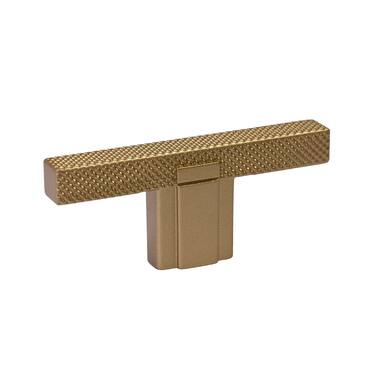 Meubelknop T- Knop strakke ribb Mat Goud