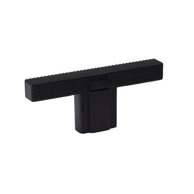 Meubelknop T- Knop strakke ribb Zwart