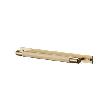 Meubelgreep Cross met plaat Messing diamond-cut 260mm 300mm, h.o.h. 225mm