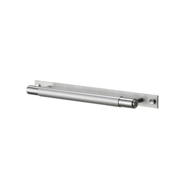 Meubelgreep Cross met plaat RVS diamond-cut 260mm 300mm, h.o.h. 225mm