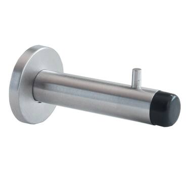 Deurstopper RVS rond 18mm wandmontage 91mm