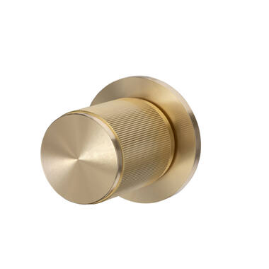Knopkruk Linear Messing stripe milled op ronde rozet Rond 40mm