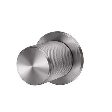 Knopkruk Linear RVS stripe milled op ronde rozet Rond 40mm