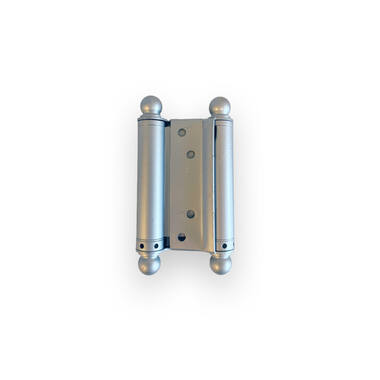 Bommerscharnier Grijs met Sierknop 75mm dubbelwerkend – deurdikte 18–25 mm