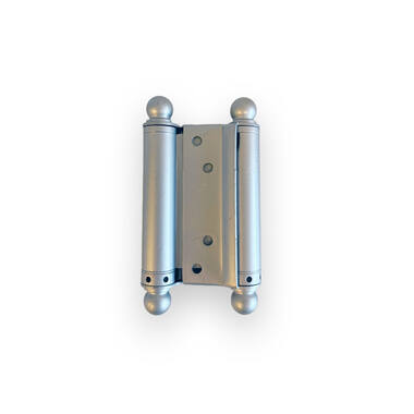 Bommerscharnier Grijs met Sierknop 125mm dubbelwerkend – deurdikte 30–35 mm