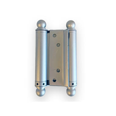 Bommerscharnier Grijs met Sierknop 150mm dubbelwerkend – deurdikte 35–40 mm