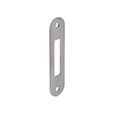 Sluitplaat afgerond RVS kastslot, serie projectsloten links en rechts te gebruiken met standaard lip 20mm