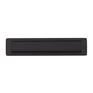 Briefplaat Zwart aluminium Rechthoek 340x74mm