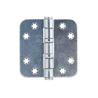 Kogellagerscharnier ijzer gegalvaniseerd Platkop 76x76x2.5mm met ronde hoeken