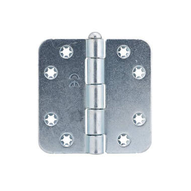 Scharnier ijzer gegalvaniseerd met losse pen 89x89x2.5mm met ronde hoeken