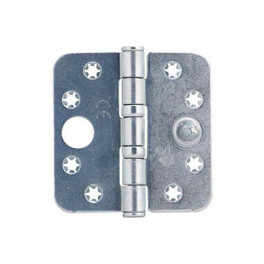 Veiligheidskogellagerscharnier Platkop ijzer gegalvaniseerd 89x89x2.5mm SKG 3-sterren met ronde hoeken
