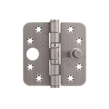 Veiligheidskogellagerscharnier Platkop RVS 89x89x3mm SKG 3-sterren met ronde hoeken