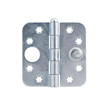 Veiligheidsscharnier ijzer gegalvaniseerd 76x76x2mm SKG 2-sterren met ronde hoeken