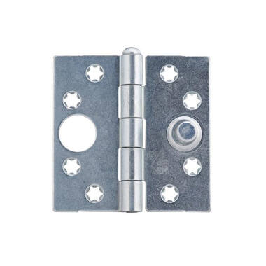 Veiligheidsscharnier ijzer gegalvaniseerd 76x76x2mm SKG 2-sterren met rechte hoeken