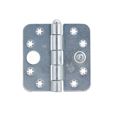 Veiligheidsscharnier ijzer gegalvaniseerd 89x89x2.5mm SKG 3-sterren met ronde hoeken