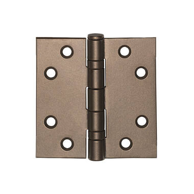 Kogellagerscharnier Brons Platkop 89x89mm met rechte hoeken
