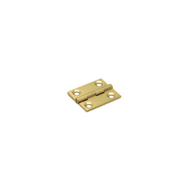 Scharnier massief messing 25x25x1.6mm met vaste scharnierpen met rechte hoeken