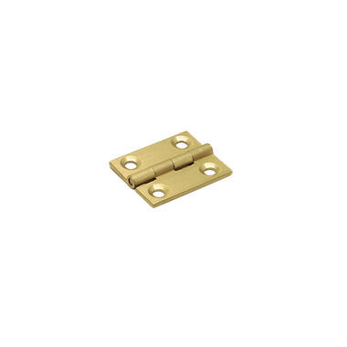 Scharnier massief messing 40x35x1.6mm met vaste scharnierpen met rechte hoeken