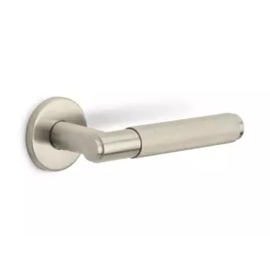 Deurklink Champagne PVD Bolzano 143mm op ronde verende rozet