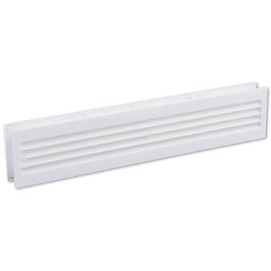Deurventilatierooster Wit kunststof 455x90mm 2-delig