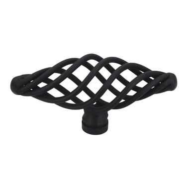 Meubelknop zwart Cage T-model 74mm 74x27x35mm