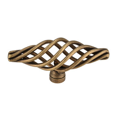 Meubelknop brons look Cage T-model 74mm 74x27x35mm