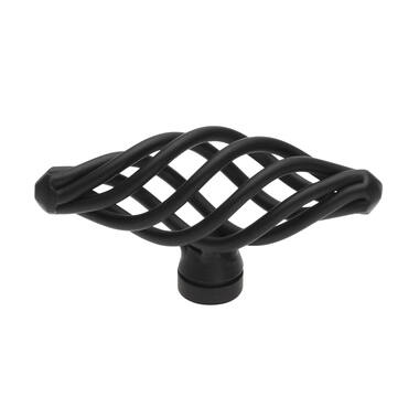 Meubelknop zwart Cage T-model 62mm 62x22x32mm