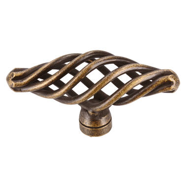 Meubelknop brons look Cage T-model 62mm 62x22x32mm