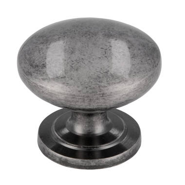 Meubelknop antiek zilver look 33mm 32x32x28mm