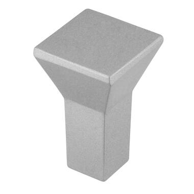 Meubelknop aluminium look 16mm 15x15x24mm