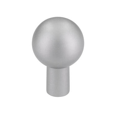 Meubelknop aluminium look bol 16mm 16x16x25mm