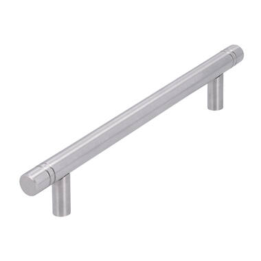Meubelgreep RVS T-model 128mm met groef 166x10x26mm