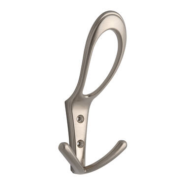Kapstokhaak RVS look zamac oog dubbel 161x76x71mm