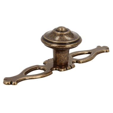 Meubelknoppen brons look 108mm 2 stuks 108x31x31mm incl. achterplaat