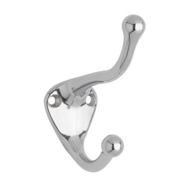 Kapstokhaak chroom zamac enkel 82x32x76mm