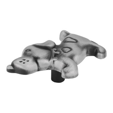 Meubelknop antiek ijzer look hond 56x37x20mm