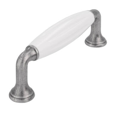 Meubelgreep wit/tin look 96mm 114x18x37mm
