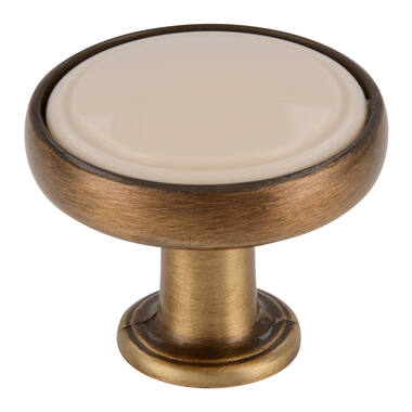 Meubelknop brons/beige 30mm 30x30x25mm