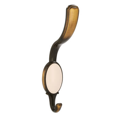 Kapstokhaak antiek brons/beige enkel 158x34x64mm