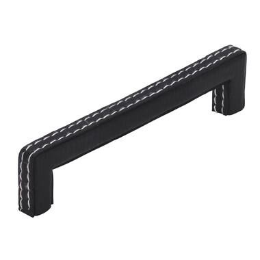 Meubelgreep zwart leder 128mm 140x11x32mm