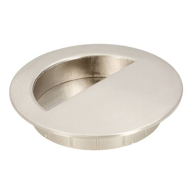 Komgreep RVS look zamac rond 90x90x16mm