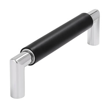 Meubelgreep zwart/chroom 128mm 140x16x37mm