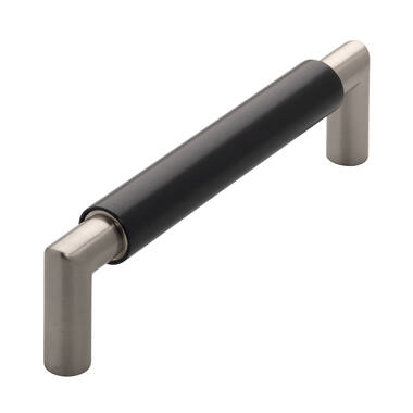 Meubelgreep zwart/RVS look 128mm 140x16x37mm