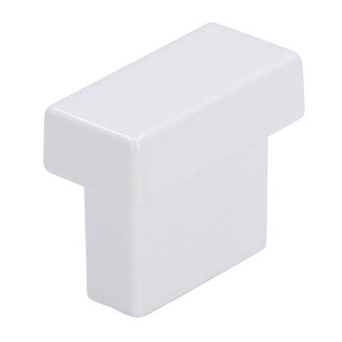 Meubelknop Wit metaal rechthoek 29x14mm