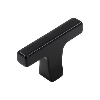 Meubelknop Zwart metaal T-model Trompet 48mm